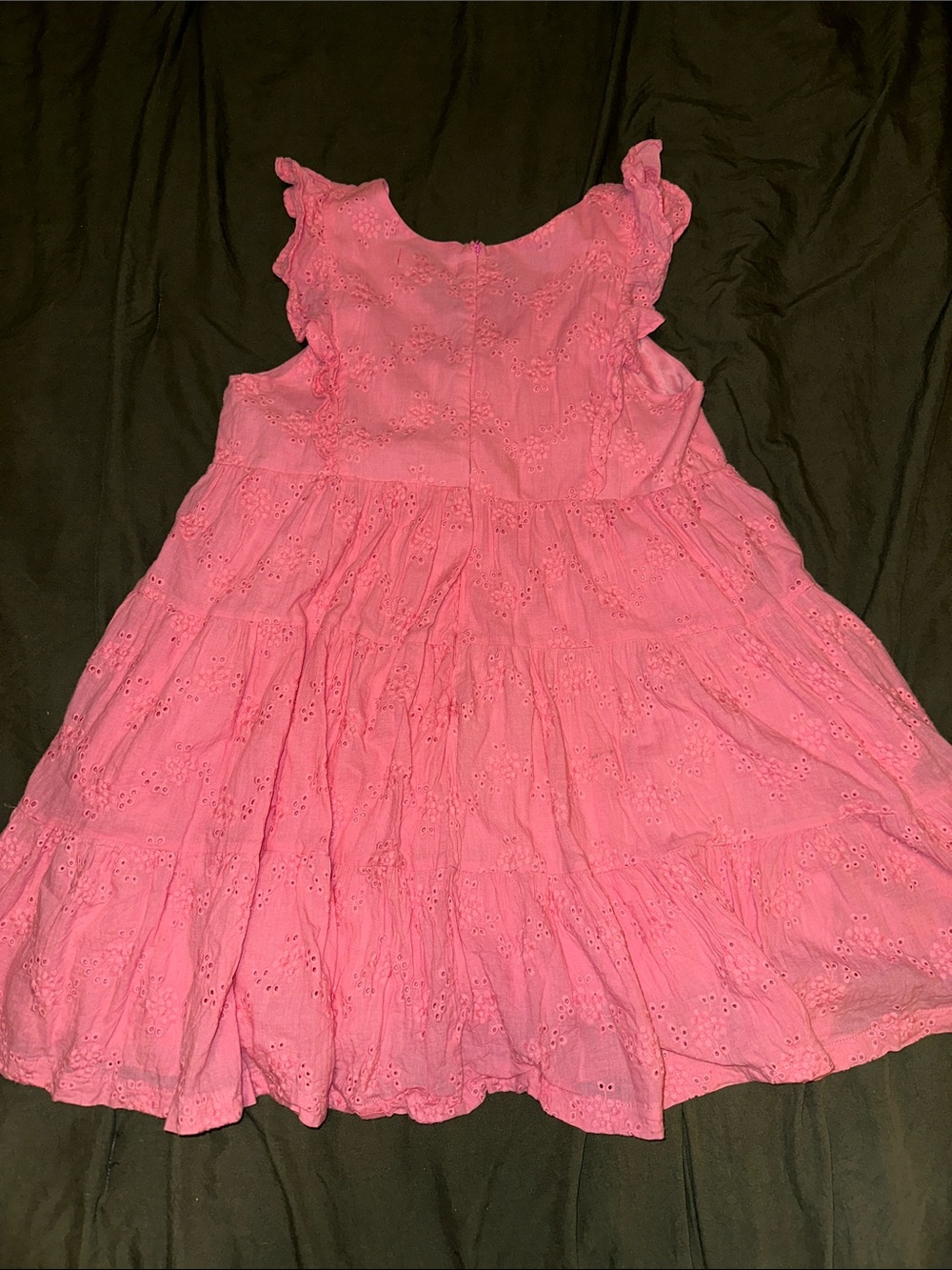 Impressions Pink Eyelet Tiered Ruffle Dress - Picture 3 of 3